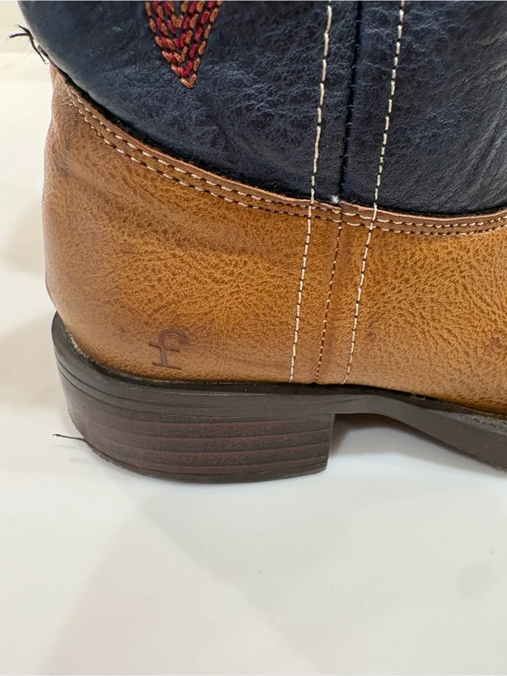 FRYE AND CO. Brown and Navy Kids Western Boots